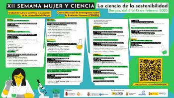 Cartel del programa de la Semana Mujer y Ciencia 2023