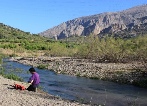 One of the sampling points in the Guadalhorce riverbed //Lucía Bermejo Albarrán
