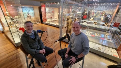 Emiliano Bruner y Fernando Valladares en el MNCN de Madrid/CENIEH