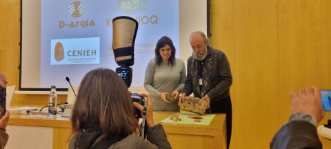 Ana Álvaro y Luis Valdés en la rueda de prensa/CENIEH UCC+I